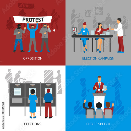 Politics Concept Icons Set 