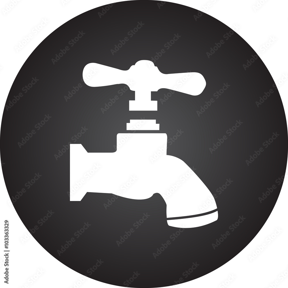 Water tap simple icon on colorful background Water tap simple icon on colorful background