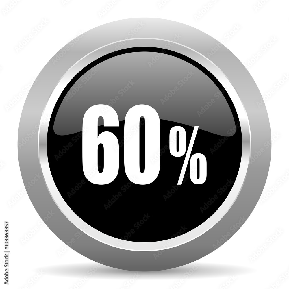 60 percent black metallic chrome web circle glossy icon 60 percent black metallic chrome web circle glossy icon