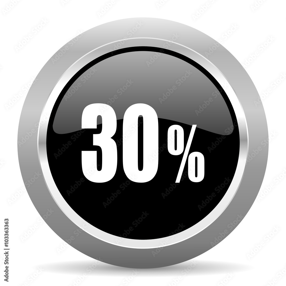 30 percent black metallic chrome web circle glossy icon 30 percent black metallic chrome web circle glossy icon