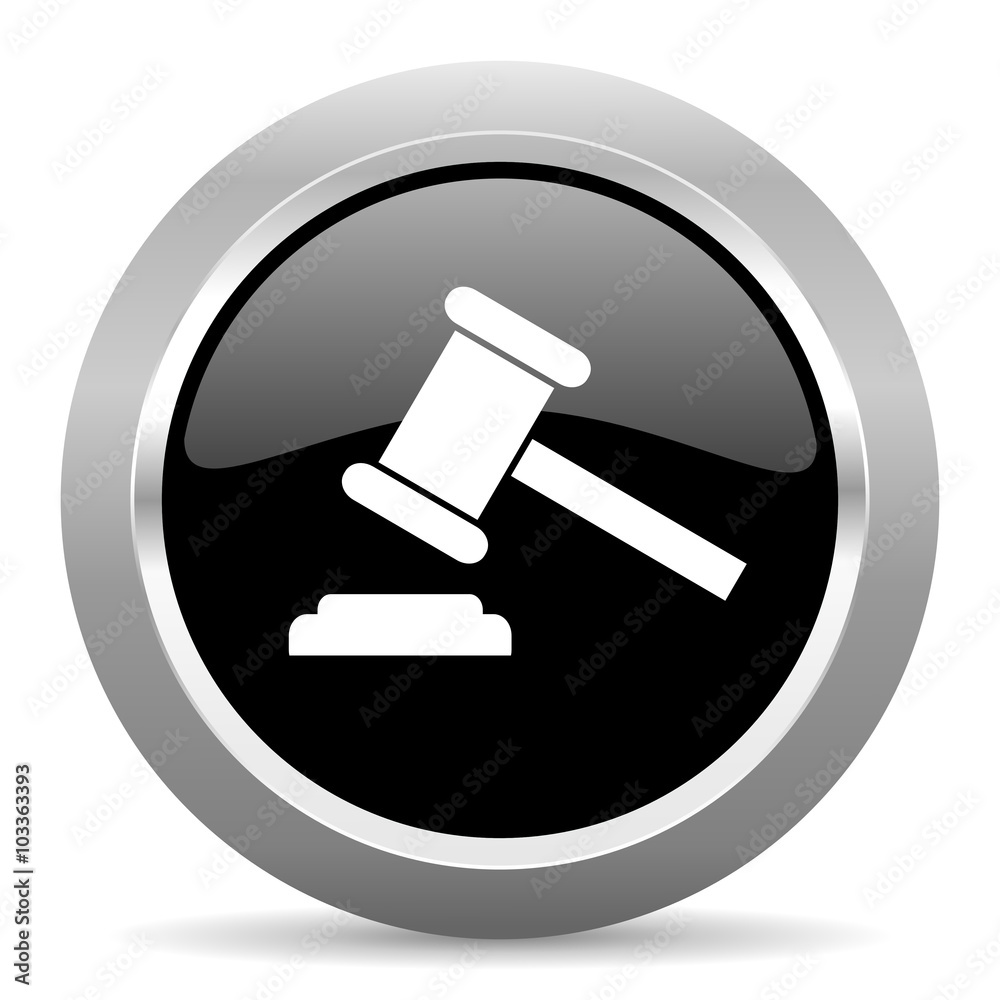 auction black metallic chrome web circle glossy icon auction black metallic chrome web circle glossy icon