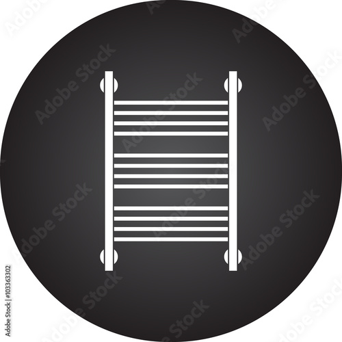 Heated towel rail simple icon on colorful background