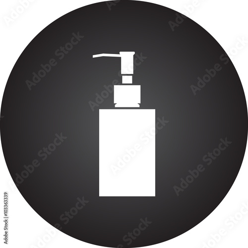 Soap dispenser simple icon on colorful background