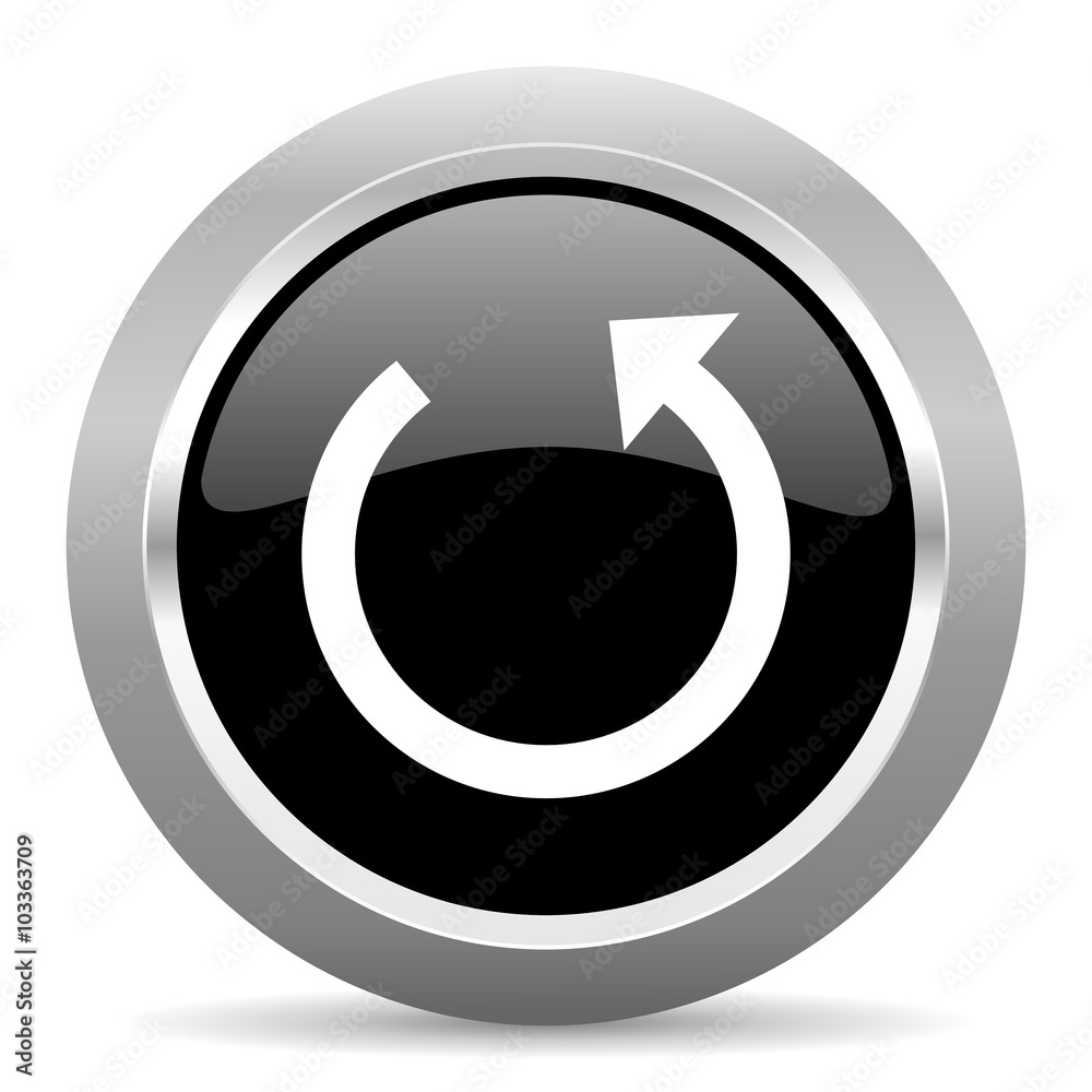 rotate black metallic chrome web circle glossy icon rotate black metallic chrome web circle glossy icon