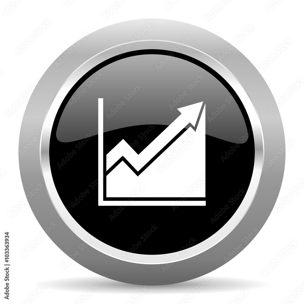 histogram black metallic chrome web circle glossy icon histogram black metallic chrome web circle glossy icon