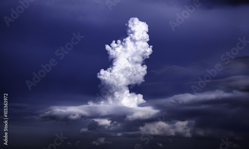 Spiral-shaped cumulonimbus cloud photo