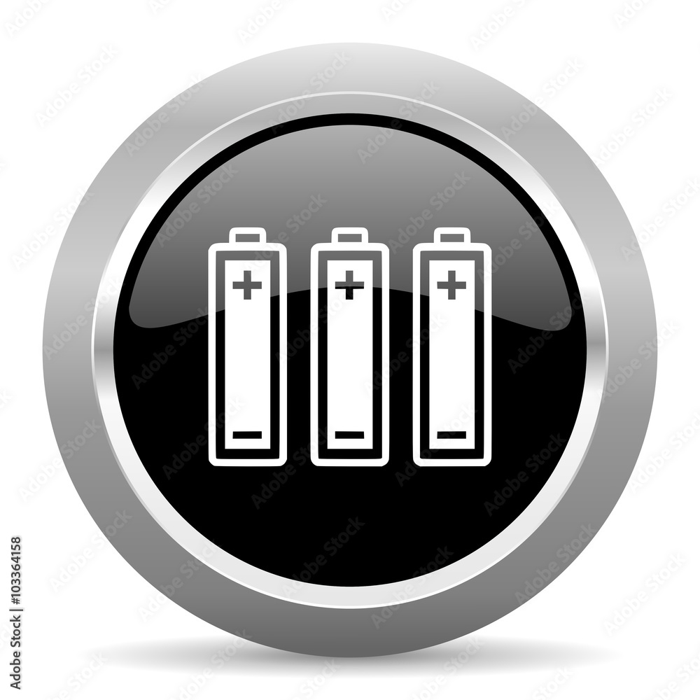 battery black metallic chrome web circle glossy icon battery black metallic chrome web circle glossy icon