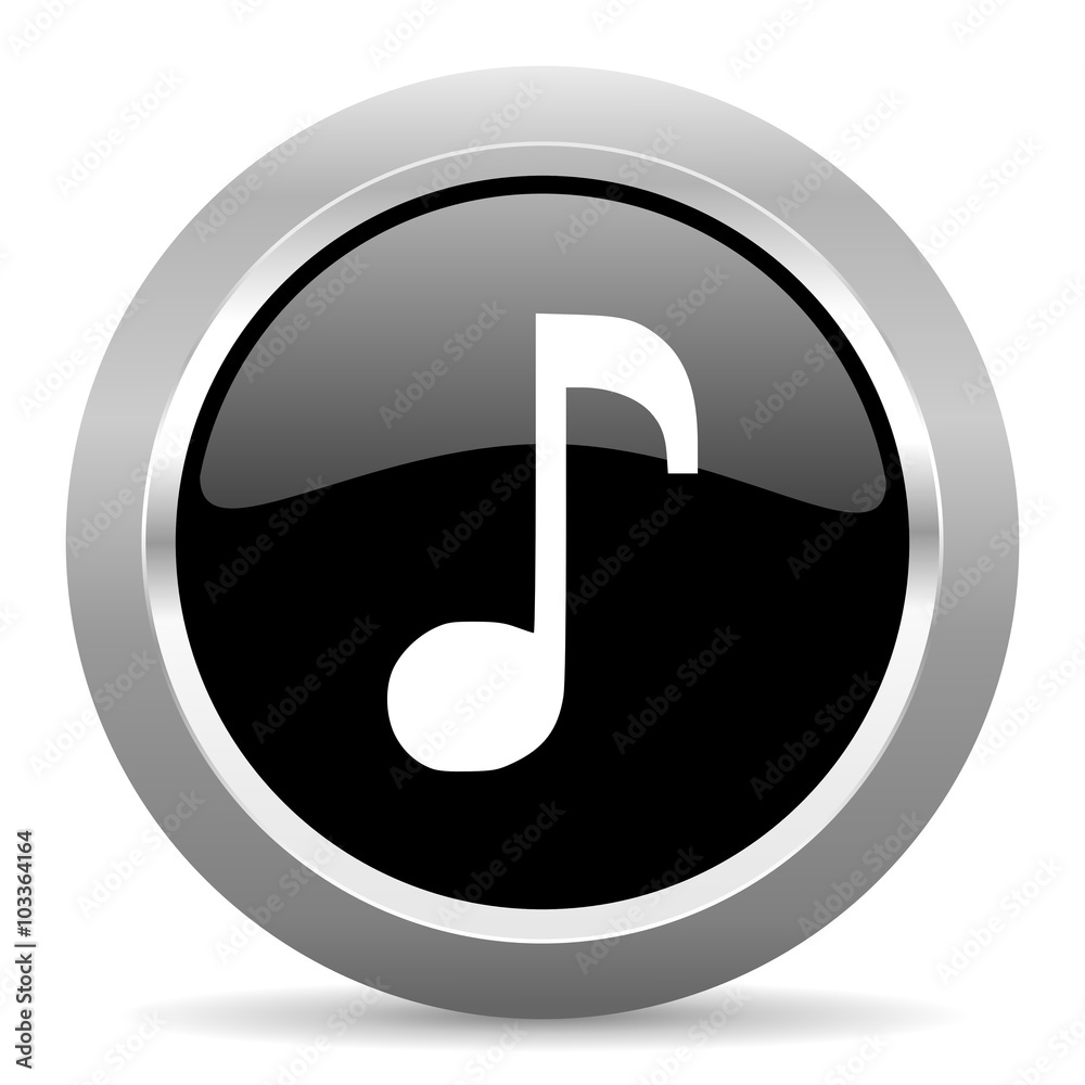 music black metallic chrome web circle glossy icon music black metallic chrome web circle glossy icon