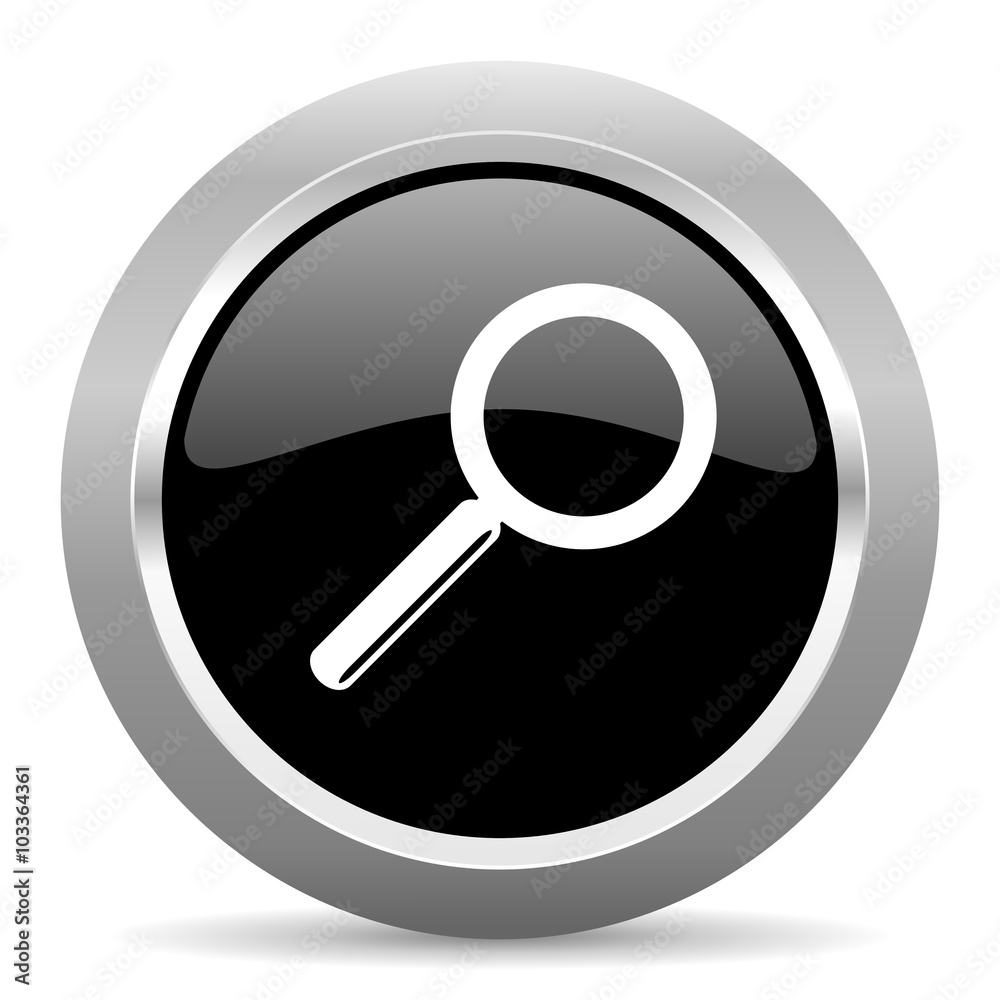 search black metallic chrome web circle glossy icon search black metallic chrome web circle glossy icon