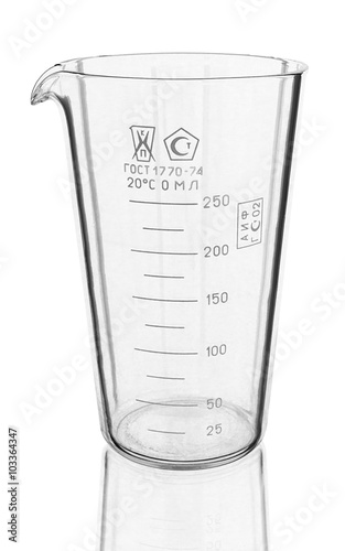 old chemical test tube on white background