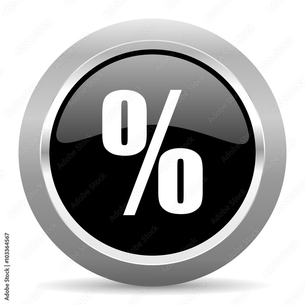 percent black metallic chrome web circle glossy icon percent black metallic chrome web circle glossy icon