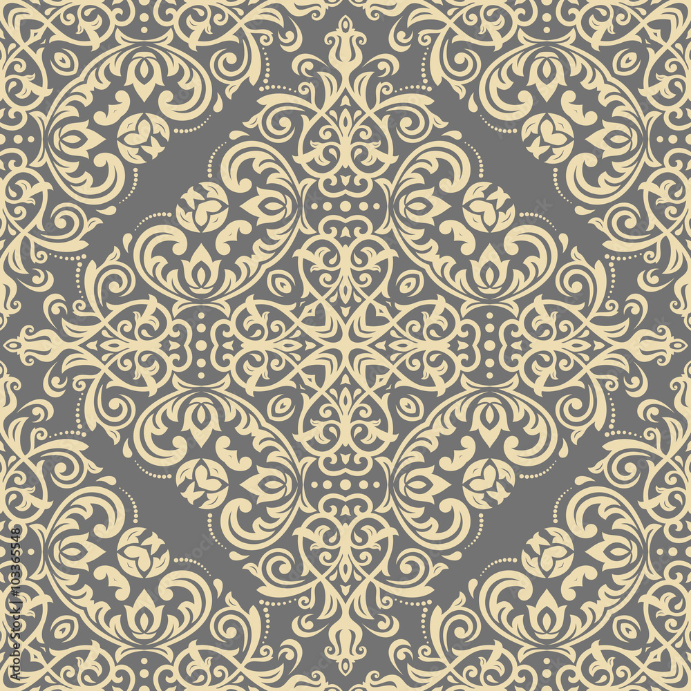 Oriental vector classic golden ornament. Seamless abstract background