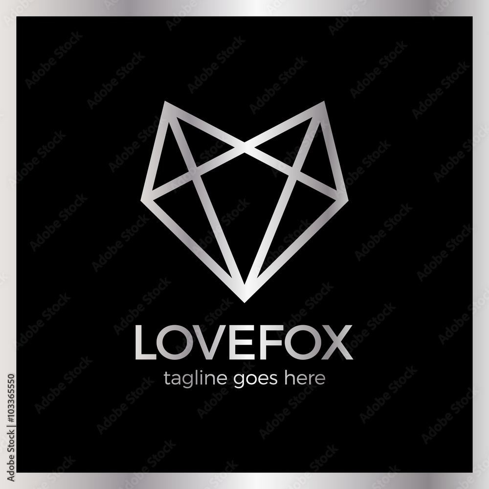 Fototapeta premium Love Fox Logo