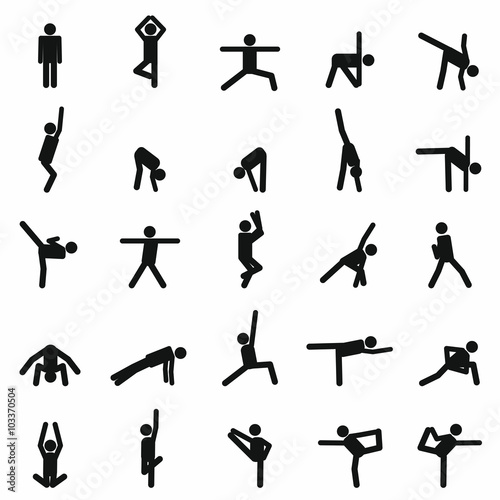 Vector illustration of Yoga poses silhouette