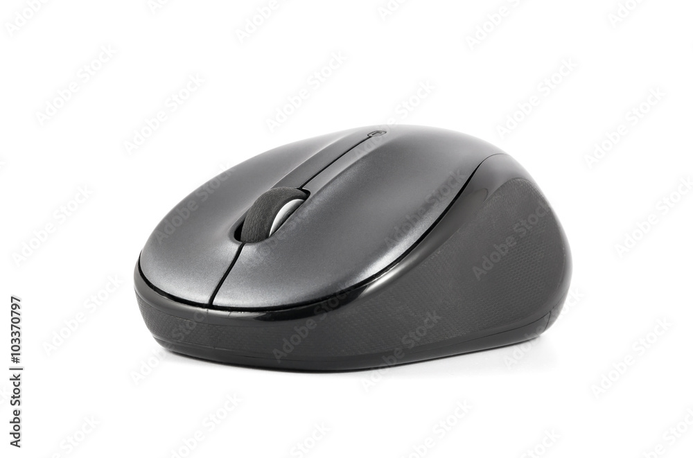 Wireless computer mouse on white background Wireless computer mouse on white background