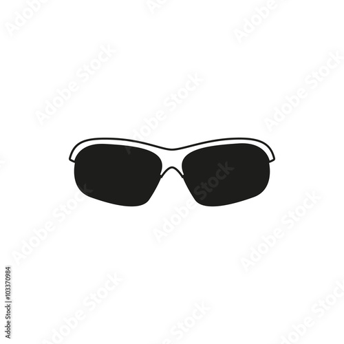 fashionable glasses simple black vector icon