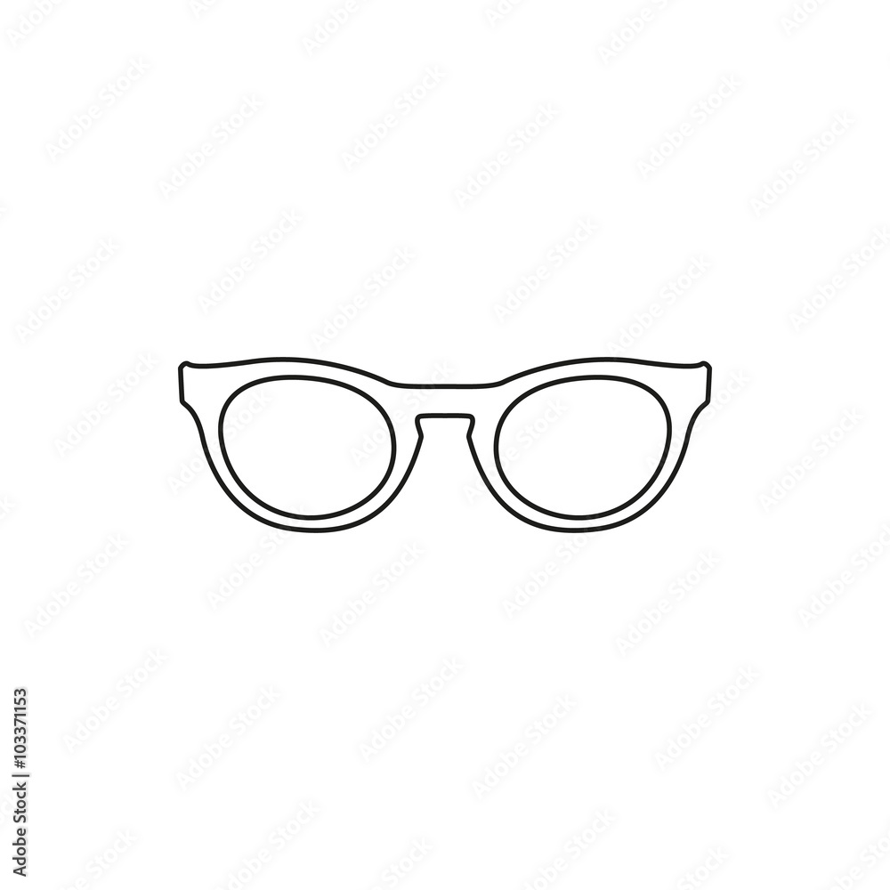 thin line glasses simple black vector icon thin line glasses simple black vector icon