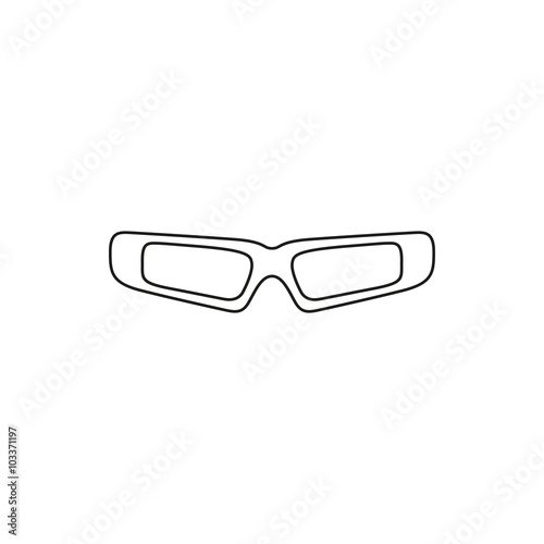 thin line glasses simple black vector icon