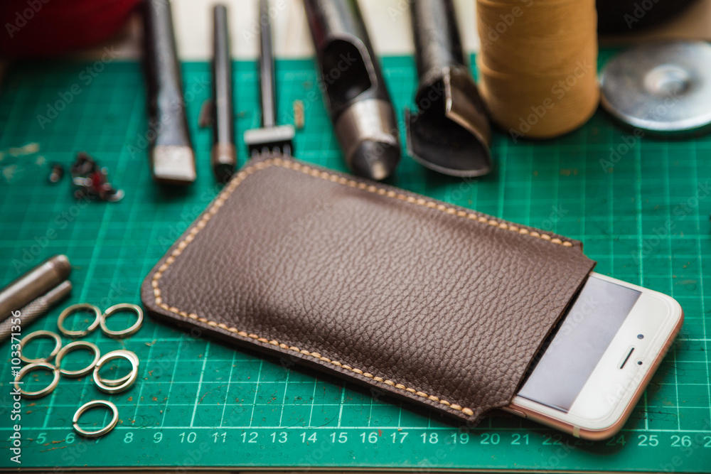 Tools for genuine leather crafting with cellphone cover case Tools for genuine leather crafting with cellphone cover case