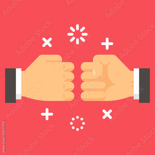 Flat design fist bump