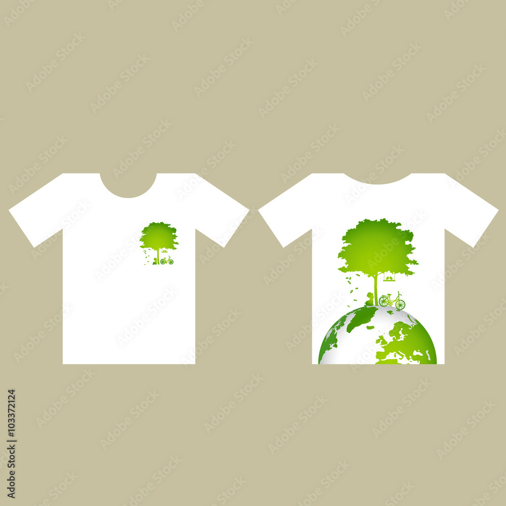 T- shirt design - ECO FRIENDLY - Creative Ecology concept with G T- shirt design - ECO FRIENDLY - Creative Ecology concept with G