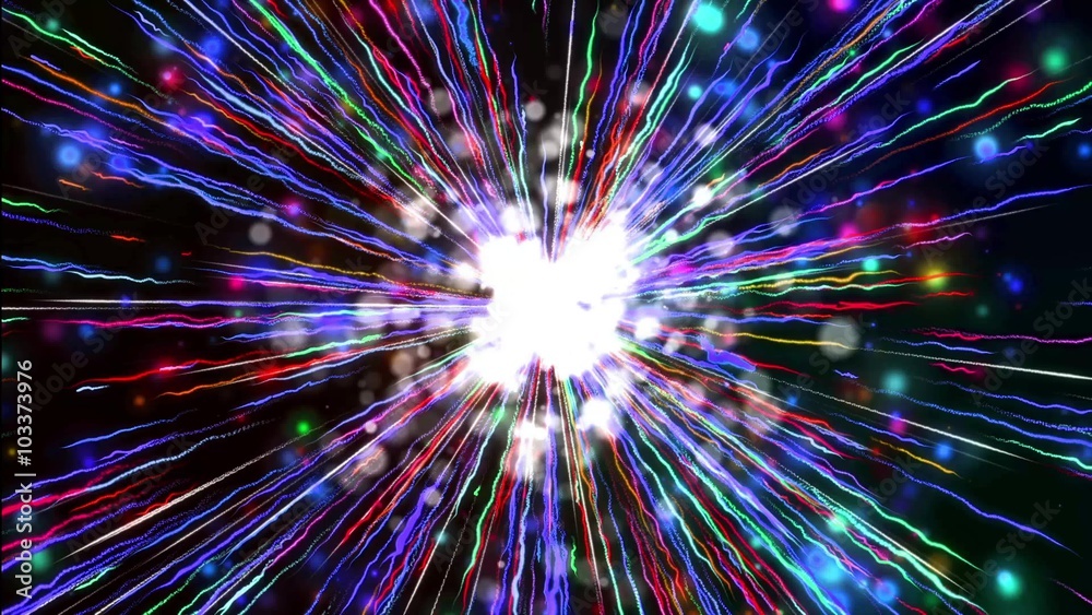 Seamless Animation of abstract colorful laser light and fireworks shooting into the center and exploding with shiny particle trail element in black background in 4k ultra HD loop Seamless Animation of abstract colorful laser light and fireworks shooting into the center and exploding with shiny particle trail element in black background in 4k ultra HD loop