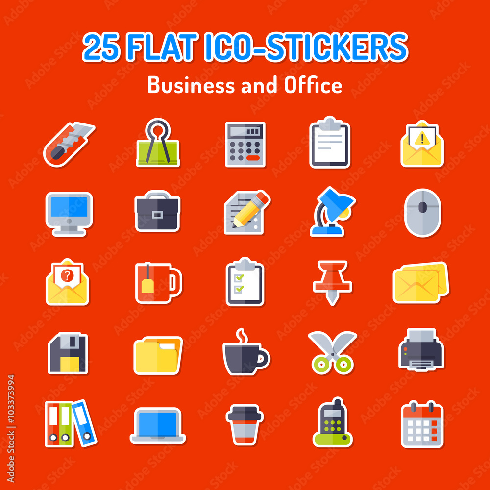 Set of 25 flat icons Set of 25 flat icons