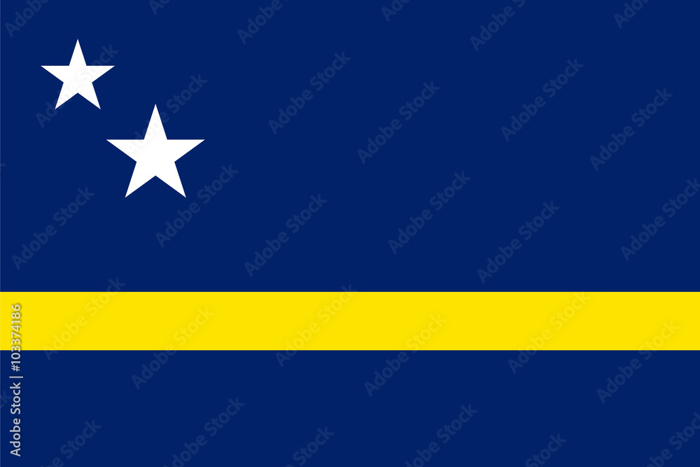 Fototapeta premium Standard Proportions for Curacao Flag