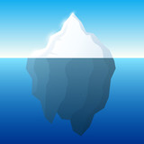 Iceberg illustration and background. Iceberg on water concept. Vector.