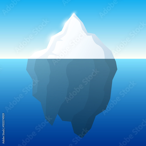 Iceberg illustration and background. Iceberg on water concept. Vector. © Shanvood