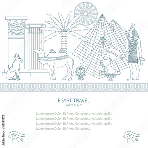 Ancient Egypt vector set travel