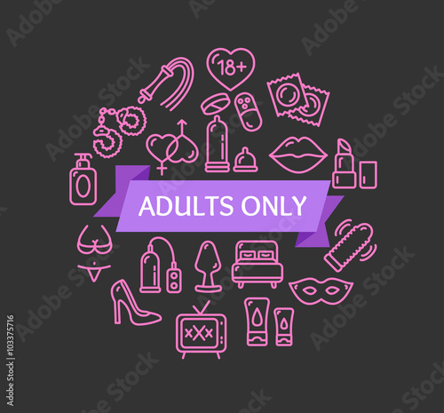Adults Only Concept. Vector