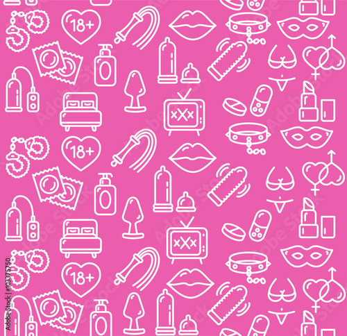 Intim or Sex Shop Background. Vector