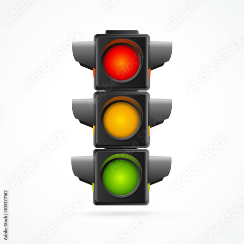 Traffic Lights Realistic. Vector