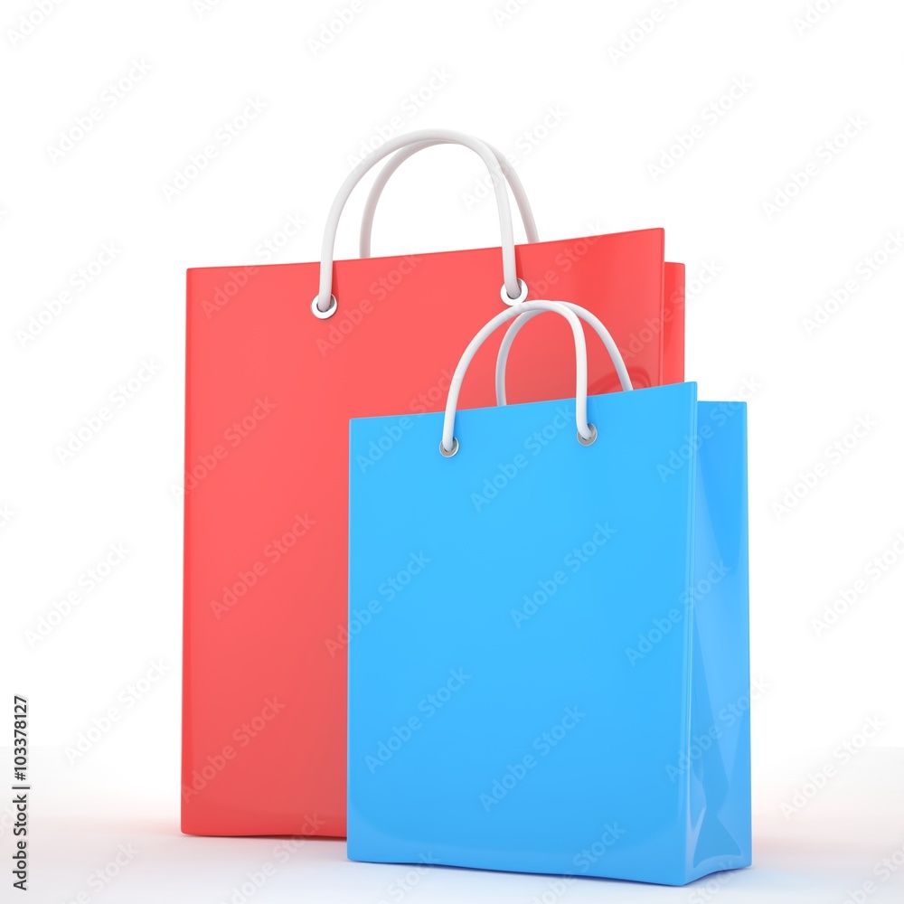 Paper Shopping Bags isolated on white background
