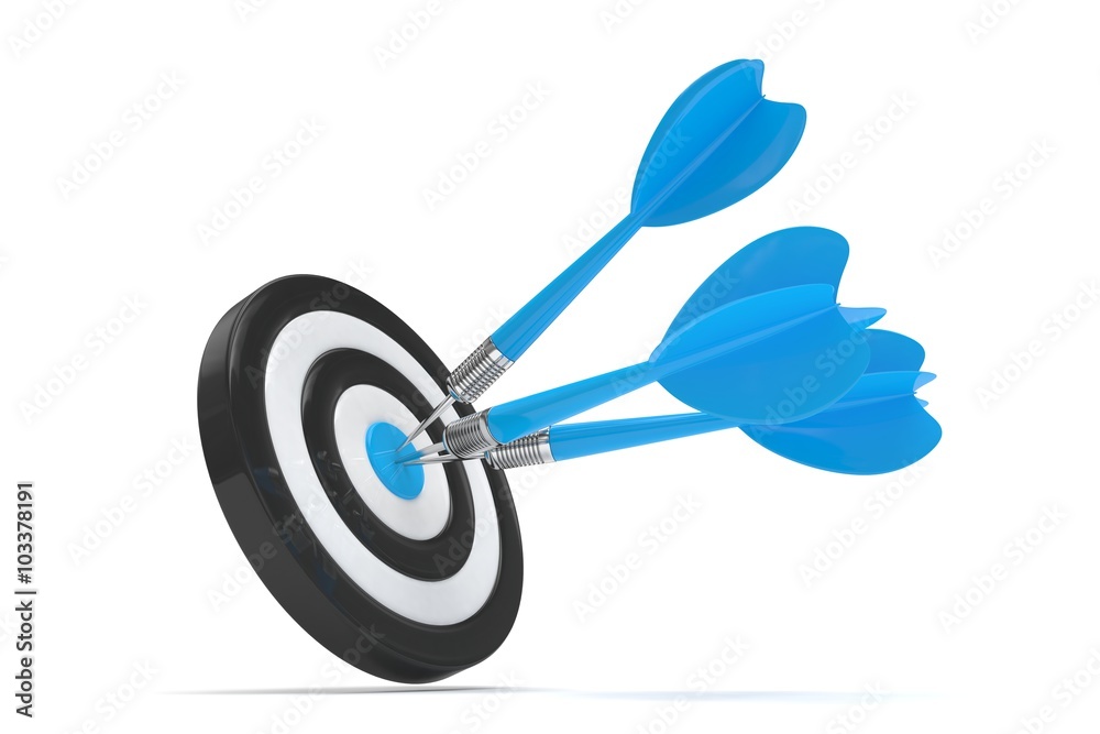 Three arrows darts in center. Three arrows darts in center.