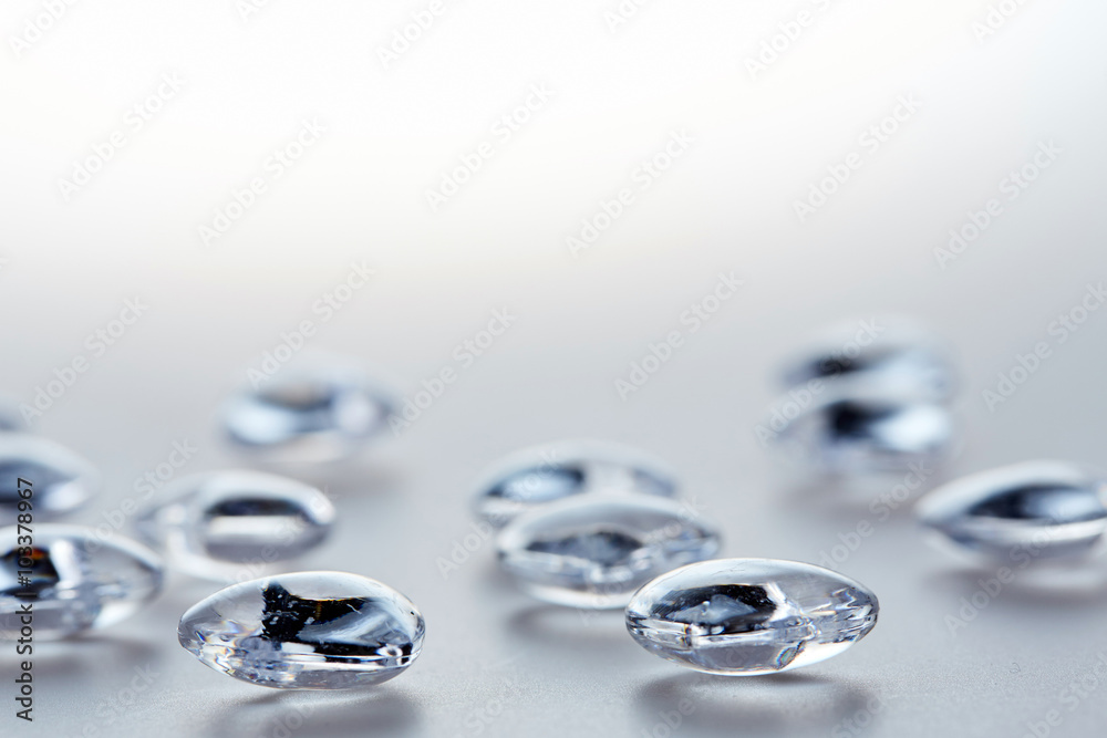Crystal beads on a glass table Crystal beads on a glass table
