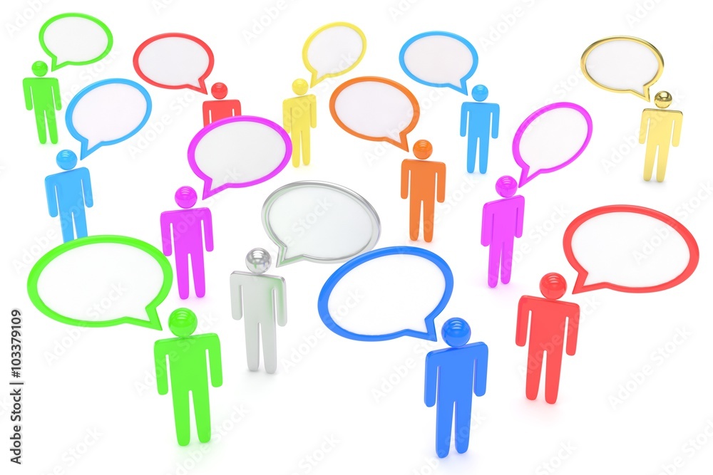 people with talk bubbles isolated over a white background people with talk bubbles isolated over a white background