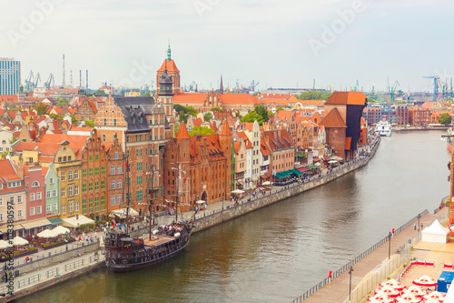 Colorful Cityscape of Gdansk in Poland