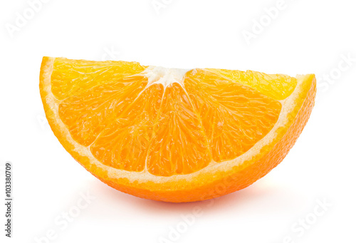 Orange citrus slice on white