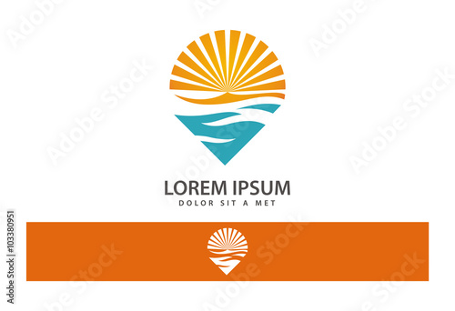 Sun Wave Logo Vector