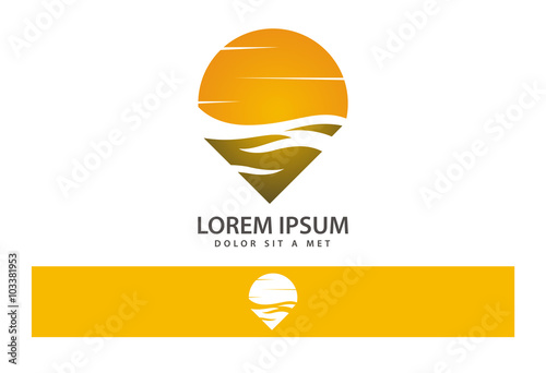 Sun and Wave Logo Vector