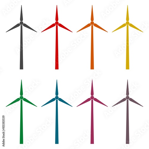 Windmill icons set