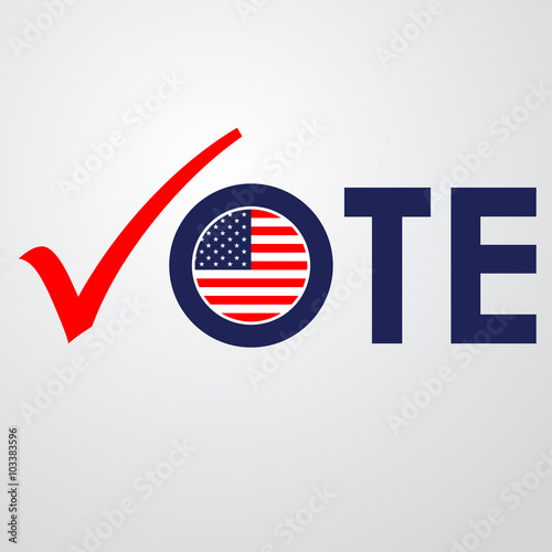 Icono plano VOTE con bandera USA #3