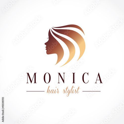 Beauty woman hair salon logo template