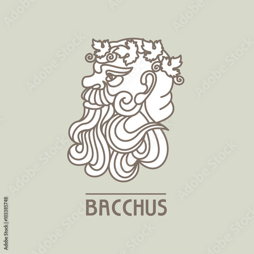Bacchus. The God of wine. Vector logo.