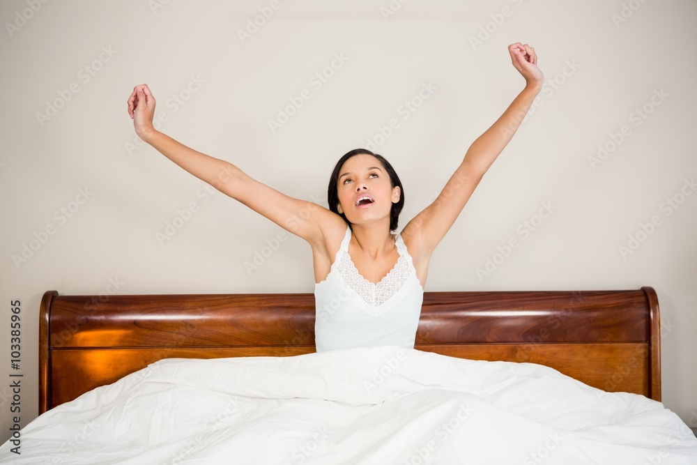 Attractive brunette waking up Attractive brunette waking up
