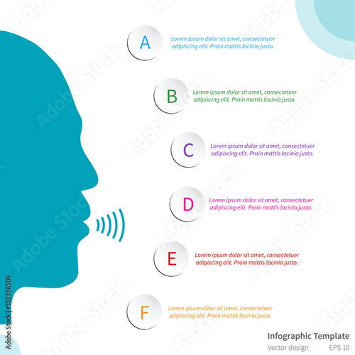 Vector infographic template with face