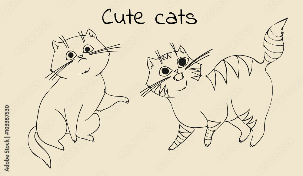 Cute sketched cats Cute sketched cats