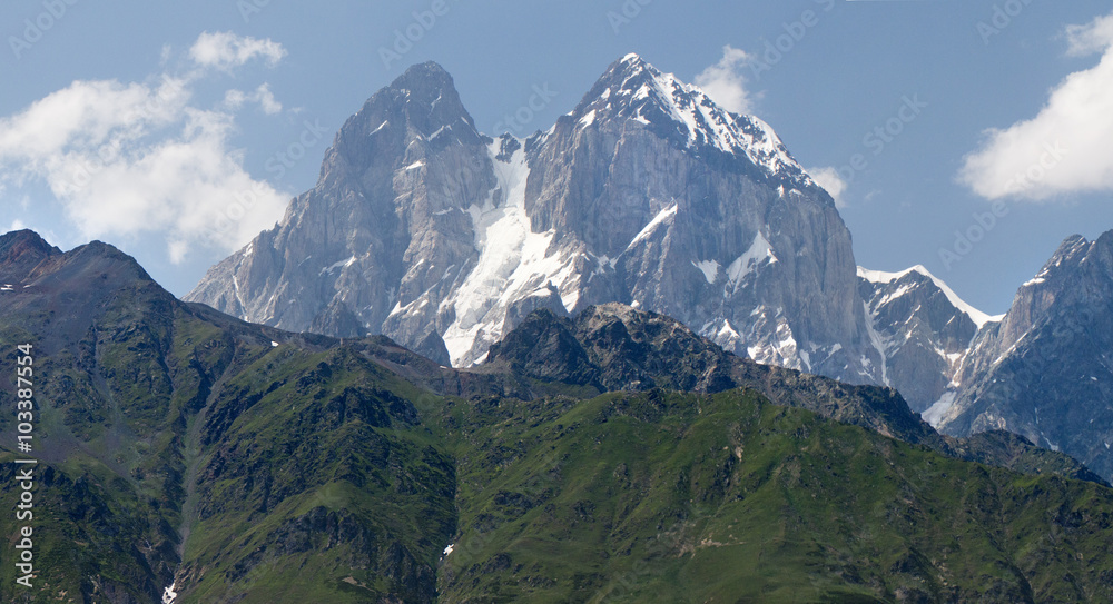 Ushba  4700 mnm peak of the Caucasus Mountains